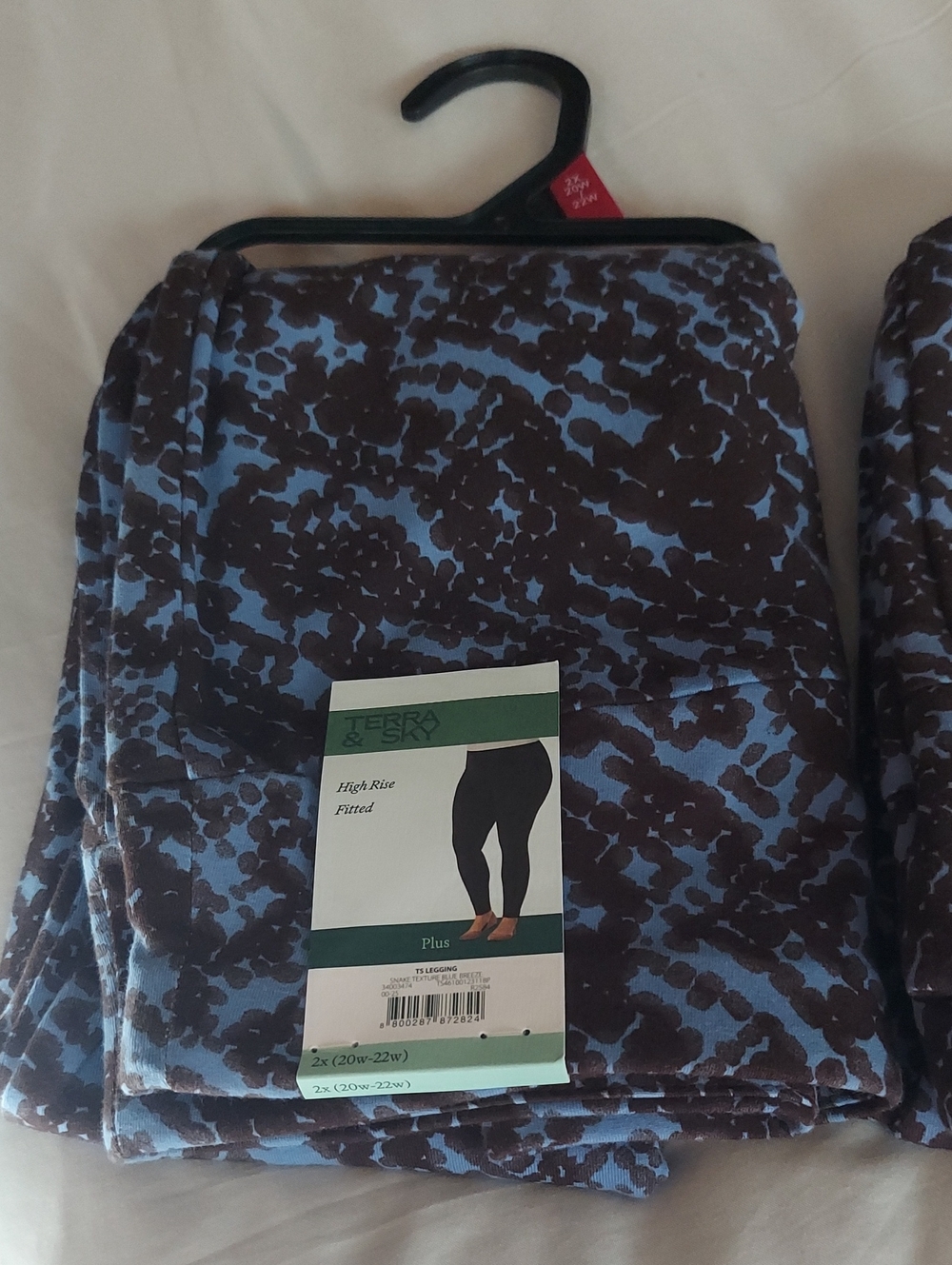 2 Terra & Sky Plus High-Rise Leggings - Blue & Brown Print